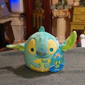 Disney Stitch Plush with Teal and Yellow Accents 8 Inch Plush New With Tags